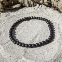 Mat sort onyx armbånd 4 mm